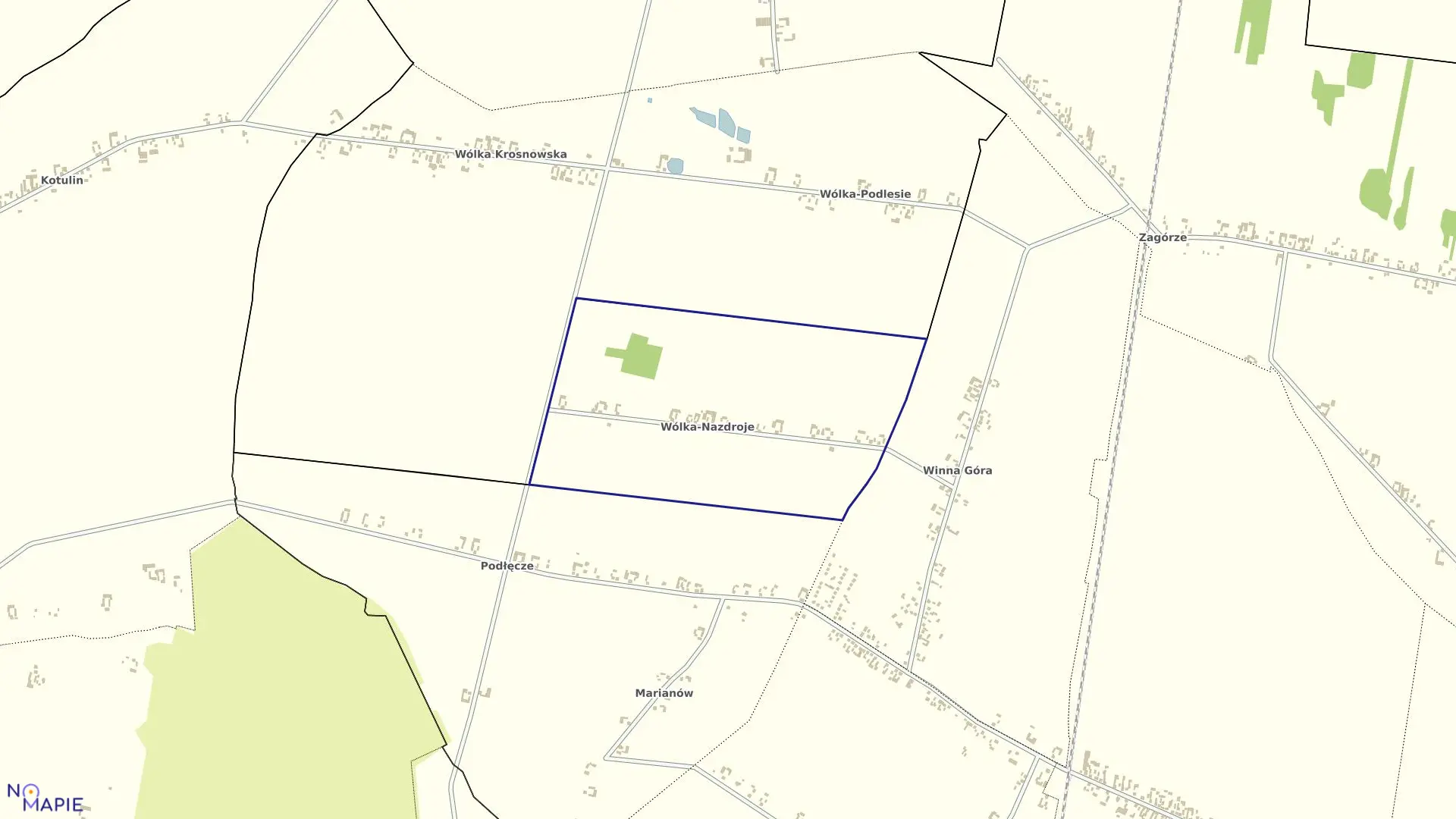 Mapa obrębu WÓLKA NAZDROJE w gminie Słupia